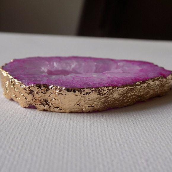 Genuine Agate Geode Gold Plated Pendant - Picture 4 of 5