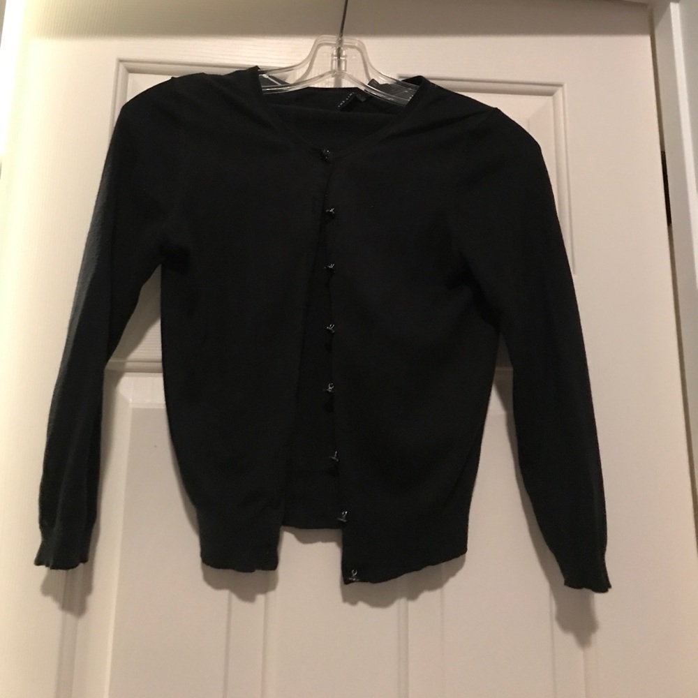 3/4 sleeve black cardigan
