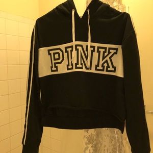 Cropped high low hoodie