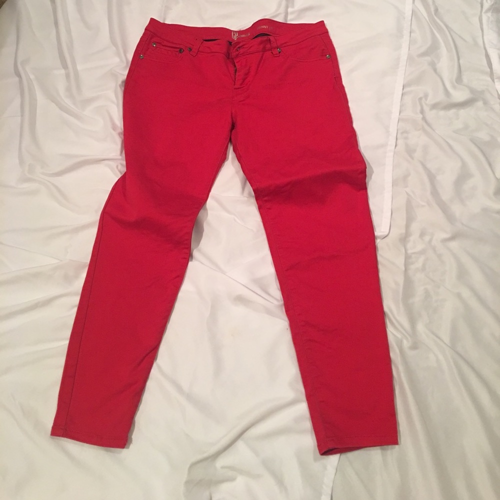 Juniors Red CP Skinny Jeans