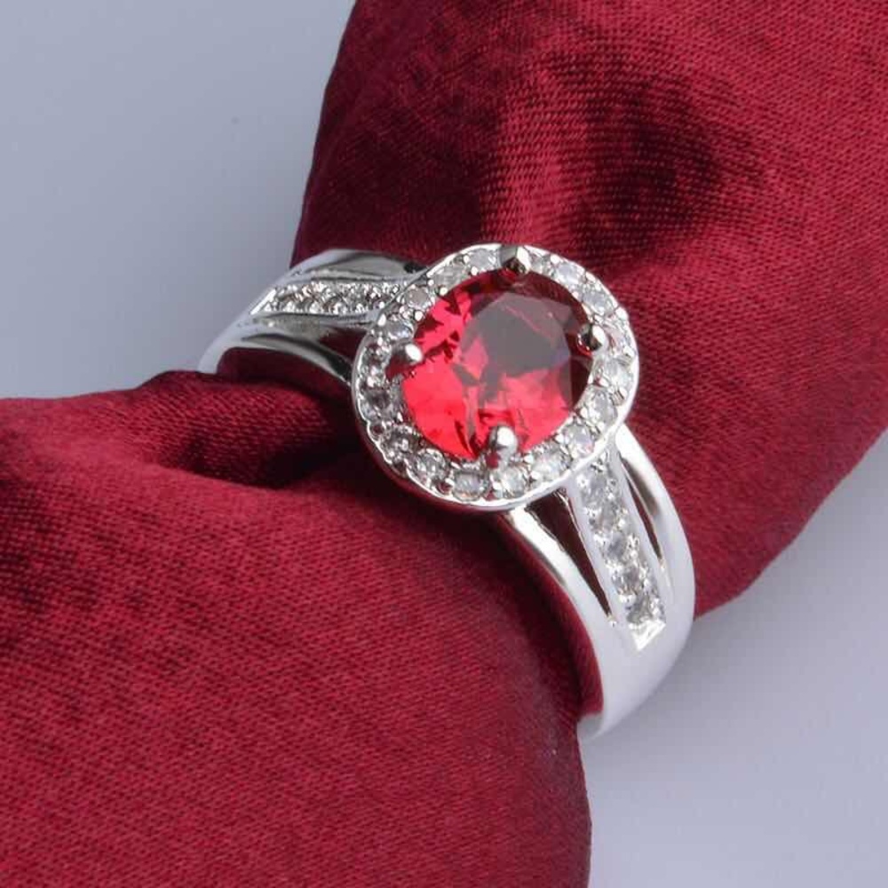 🌹🌹size7💍New CZ Silver Plated Ring