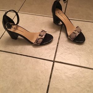 Faux snakeskin Chinese Laundry ankle straps