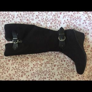 Black knee-high wedge heel boots from Aerosoles