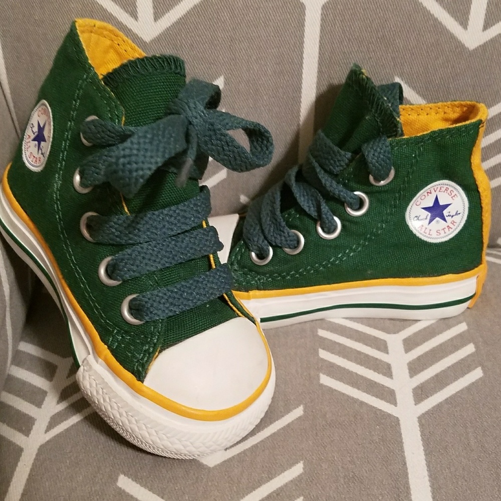 Converse Hightops - Green/Gold - Baby Size 2