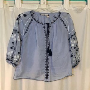 Chelsea & Violet Blue Puff Sleeve Shirt