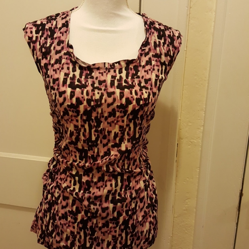 Ann Taylor silk/spandex  cap slv. top SZ 2