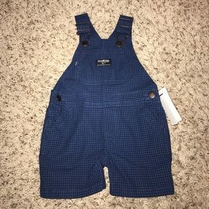 Oshkosh blue and black checkered overalls