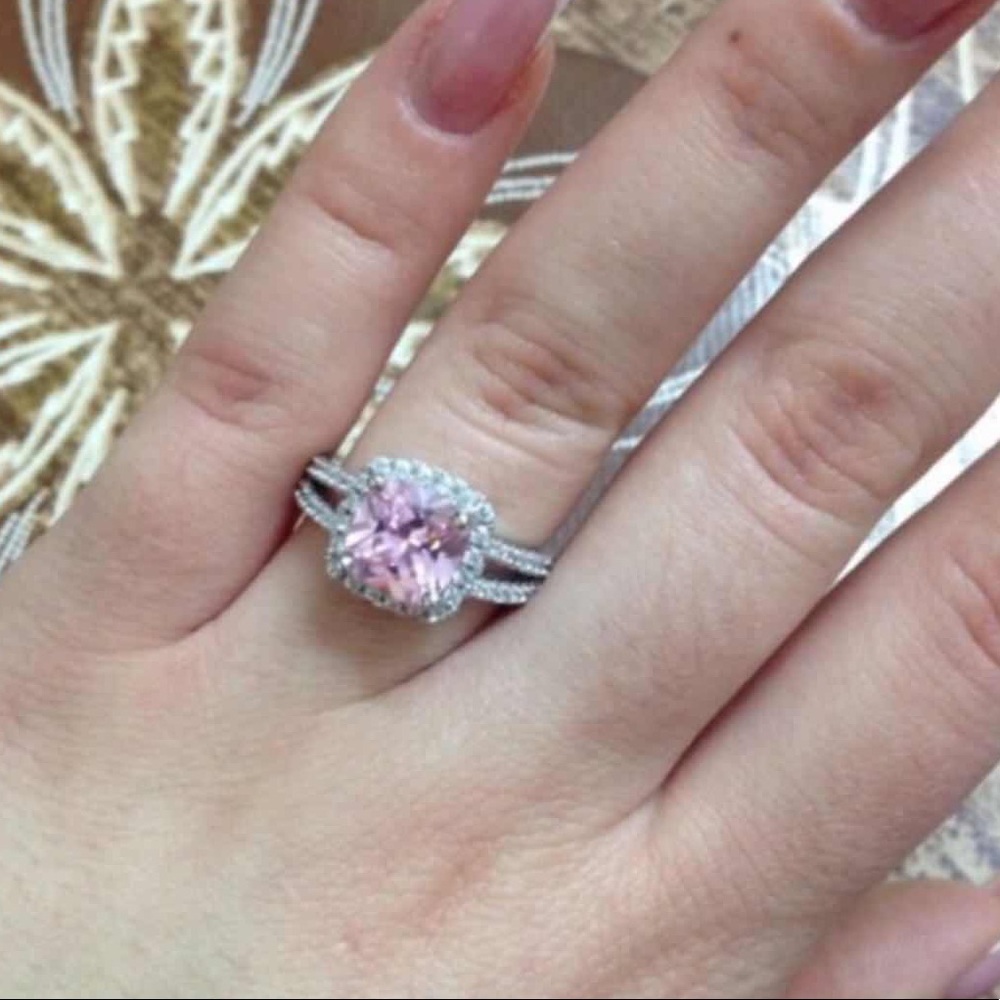 🌹🌹Size 7💍New Real Silver 4CT Engagement Ring