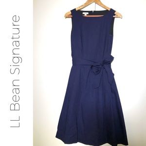 Navy Blue Cotton Dress LL Bean Signature
