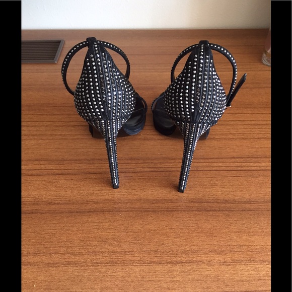 YSL Strass Embellished Black Sandal - Picture 2 of 5