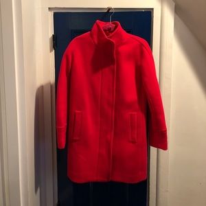 JCREW RED STADIUM CLOTH COCOON COAT
