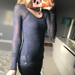 Abercrombie Navy Thin Layer Top
