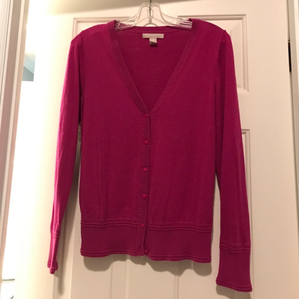 Fuschia banana republic cardigan