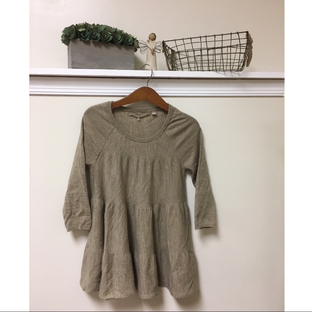 Anthropologie Knitted & Knotted Tiered Sweater