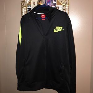 Nike zip up neon green stripe