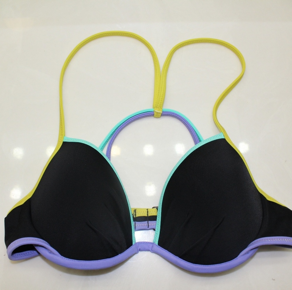 Nwot vs pink neon black 32b bikini top