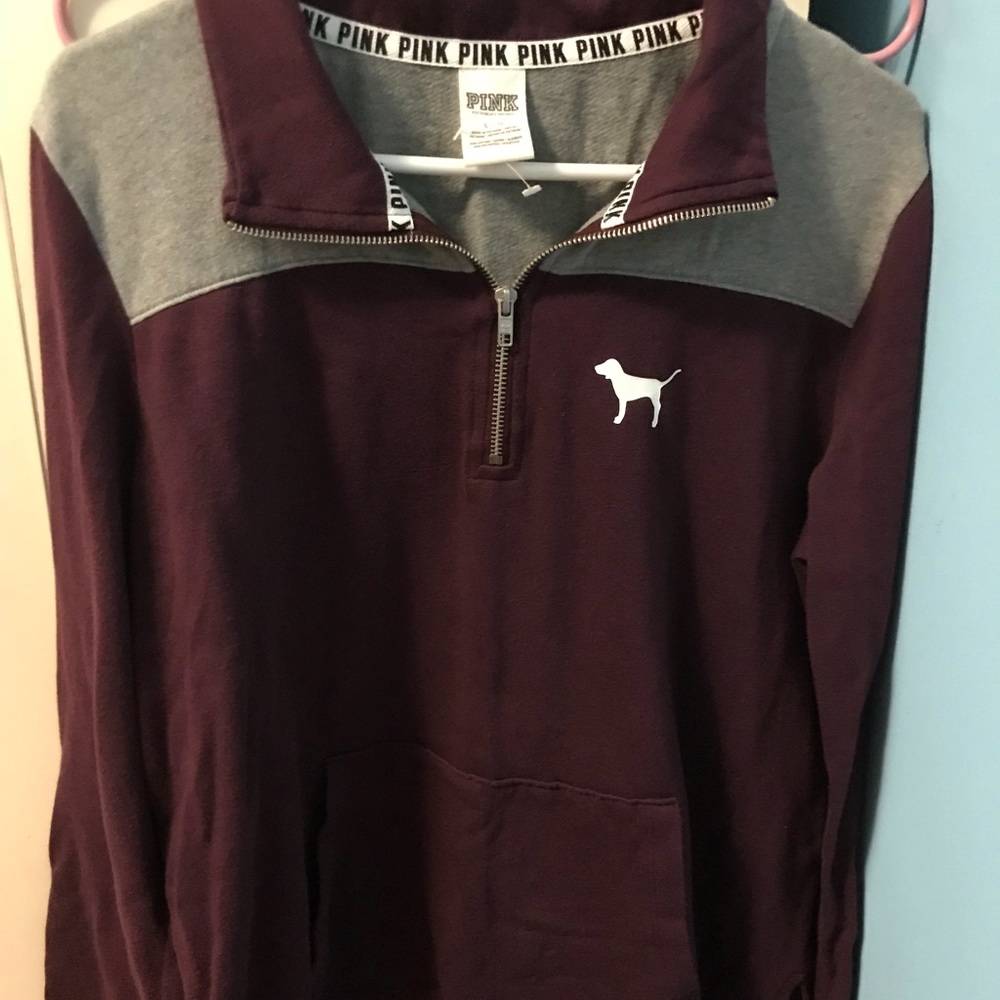 Pink half zip sweater