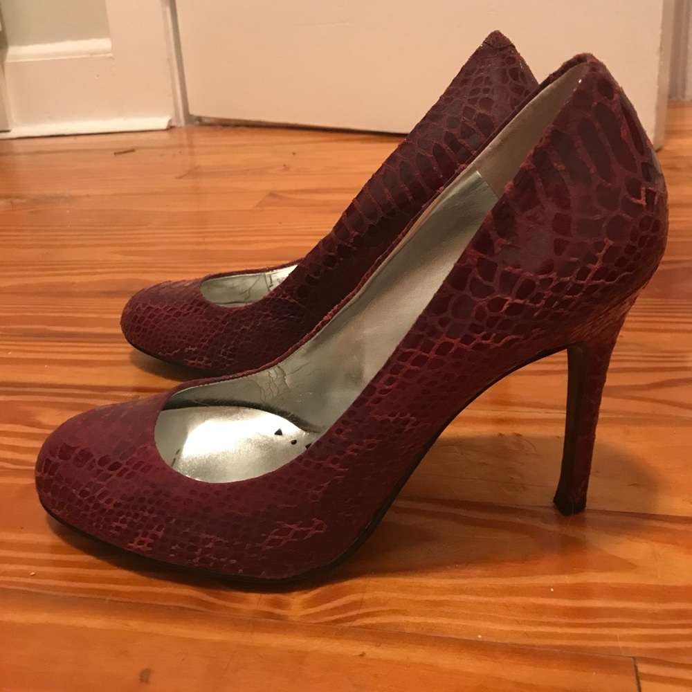 BCBG Paris dark purple pumps