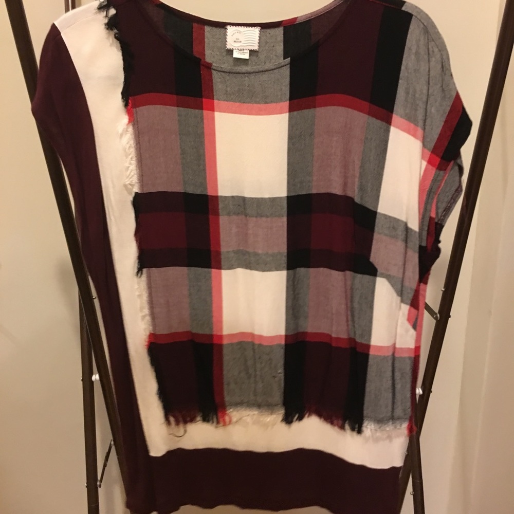 Anthropologie plaid tee