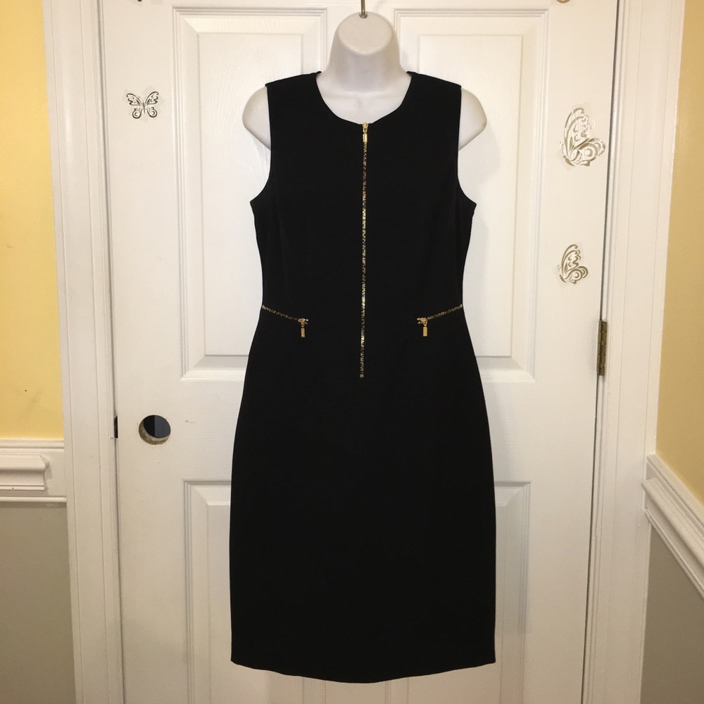 Calvin Klein Black Gold Dress zipper