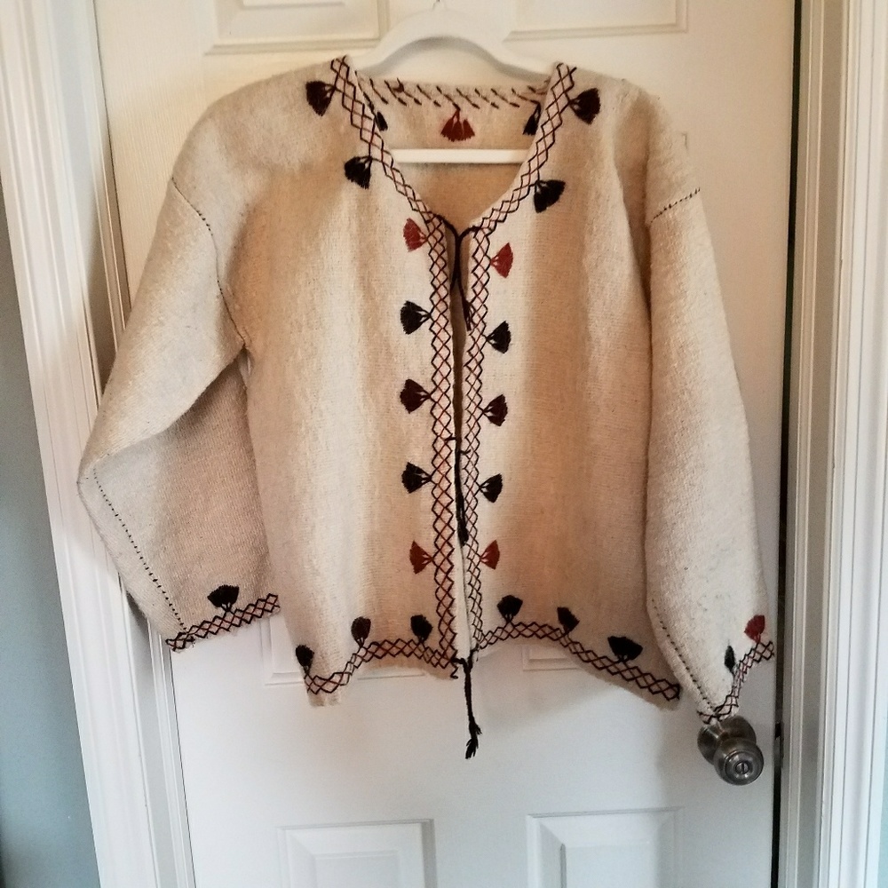 Hand knit sweater from Mexico.