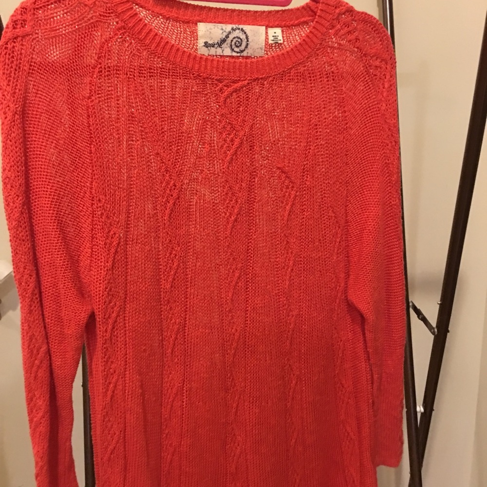 Anthropologie Coral Cable Sweater