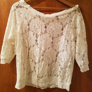 Floral lace 3/4 shirt