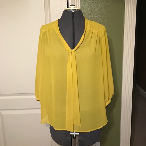 LOFT Tops - LOFT Sheer Yellow Top