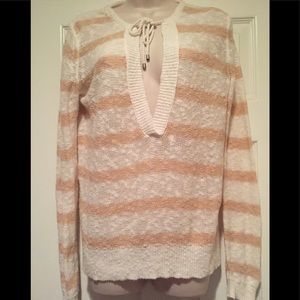 Loft Women’s striped sweater with drawstring