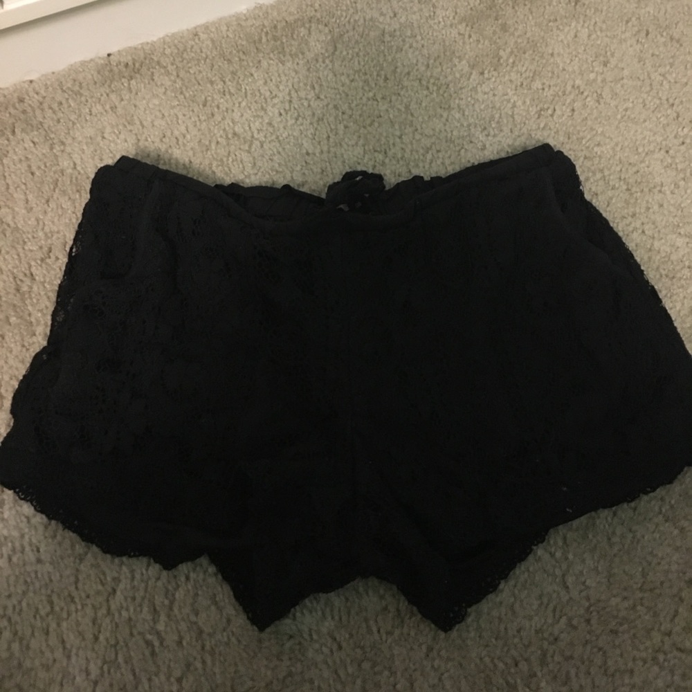 Black lace shorts
