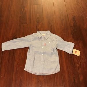 Blue and white striped Levi’s shirt