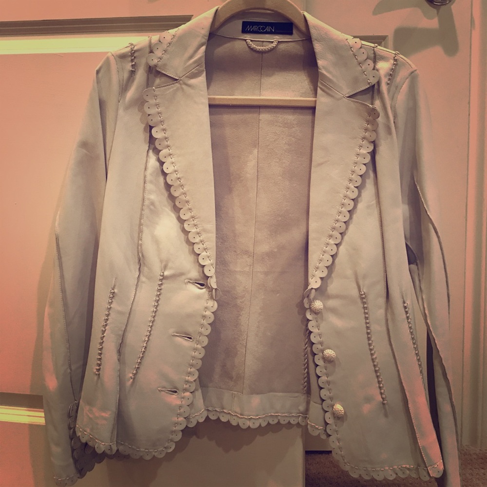 Marc Cain White Leather Jacket