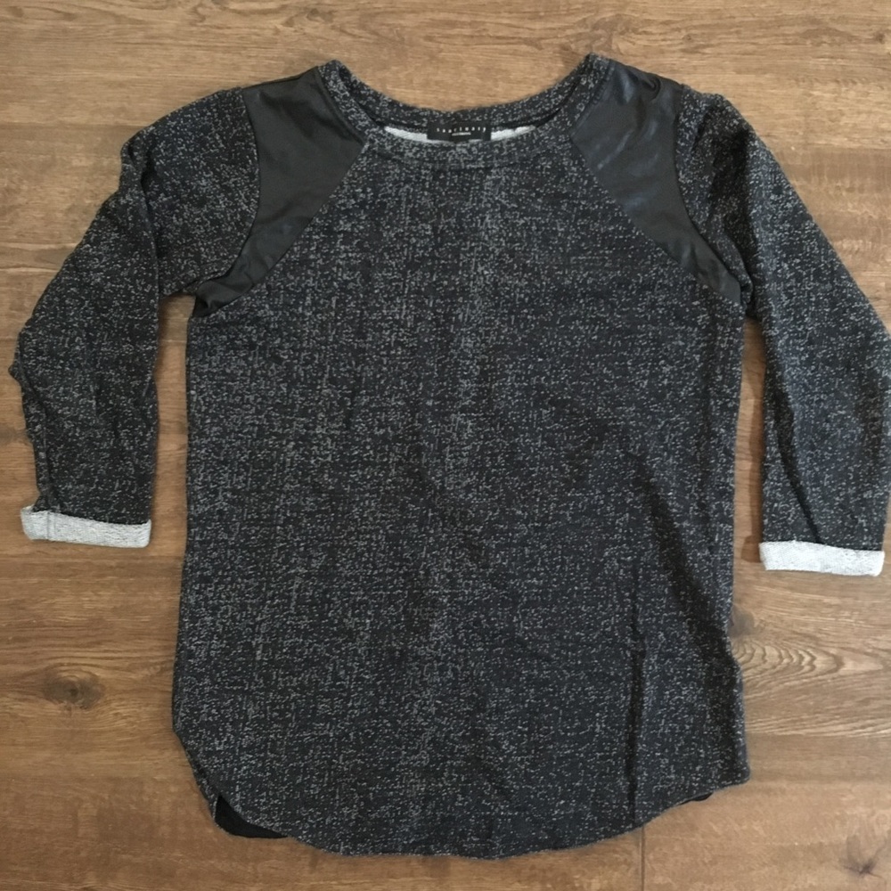 NWOT Sanctuary Vegan Leather Sweatshirt
