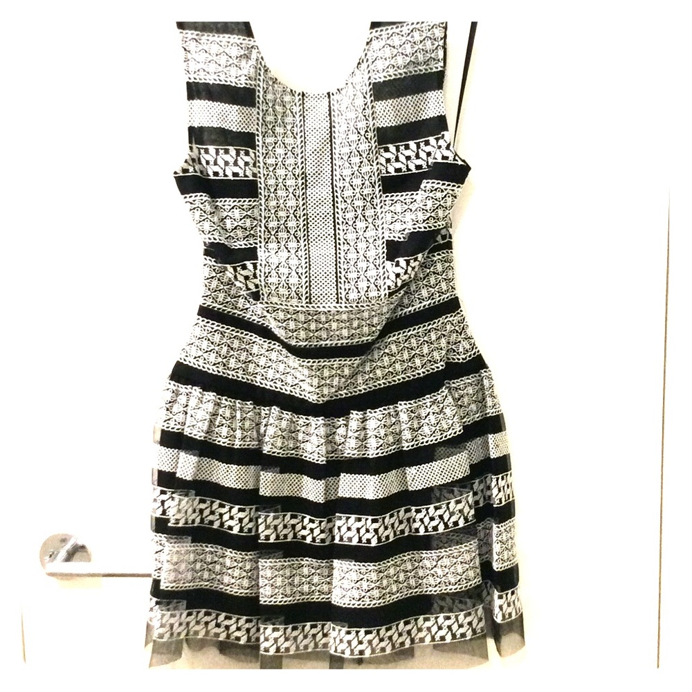 Off white and black dress