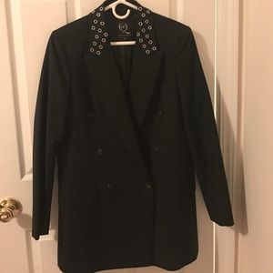 A black Alexander McQueen coat