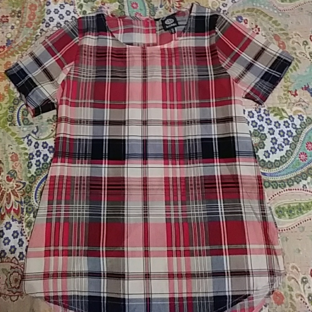 Bobeau Plaid Top