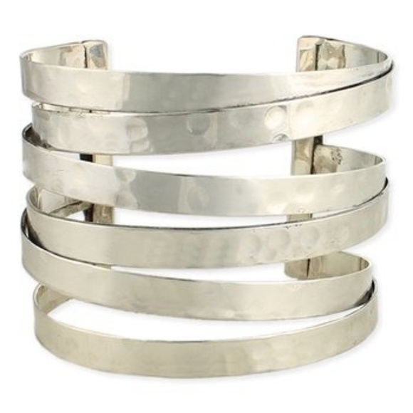 Jewelry - Silver Hammered Open Cuff New