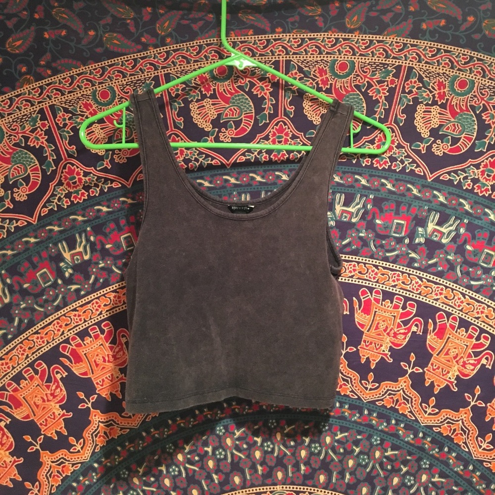 Forever21 Gray Crop Top