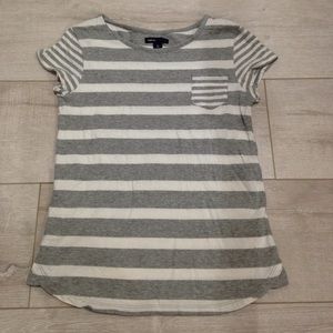 Girls' Gray Striped Tee