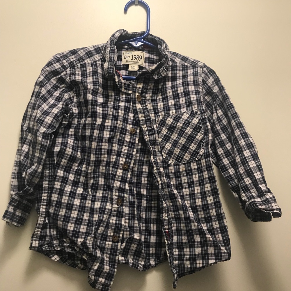 Children’s place blue plaid shirt