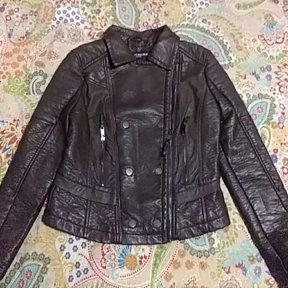 Faux Leather Biker Jacket Zulily NWT