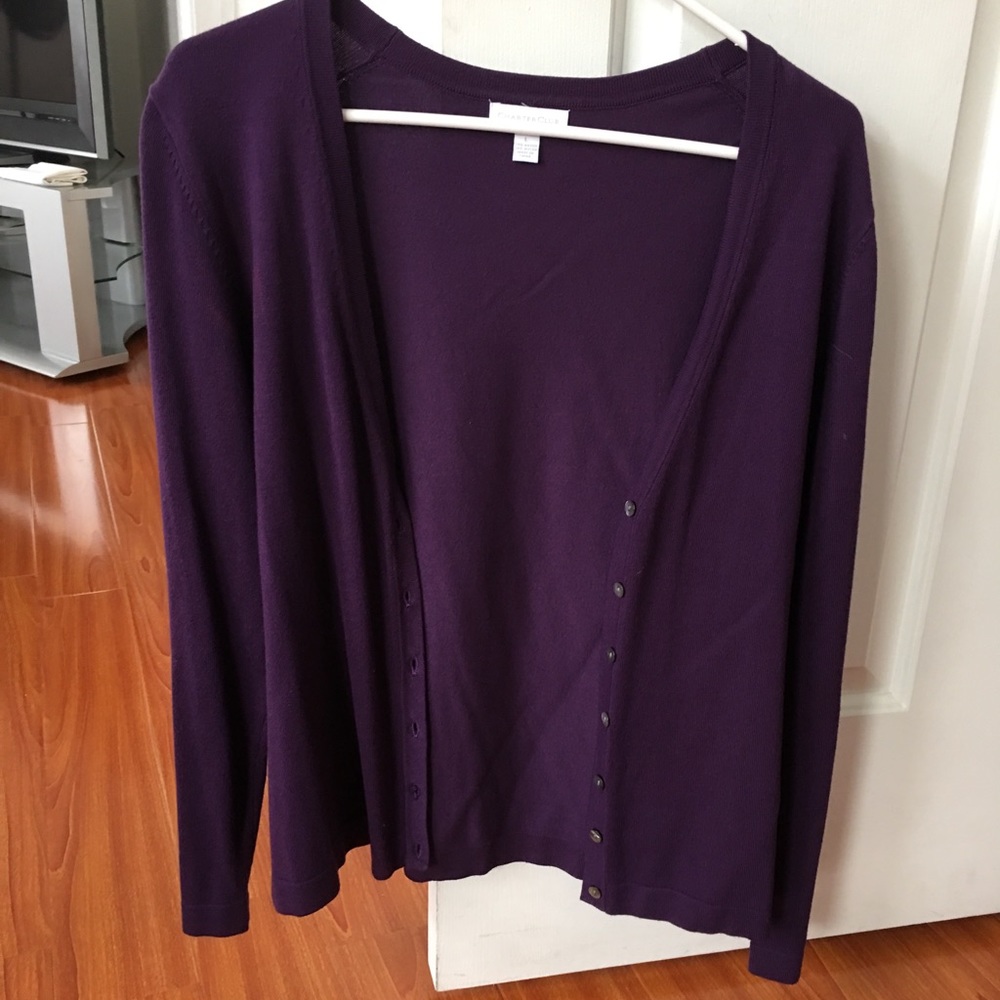 Charter Club purple cardigan