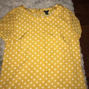 J.Crew Small Mustard Polka Dot Blouse