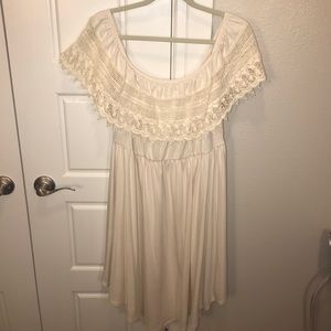 Cream Off-The-Shoulder Dress!