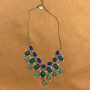 Blue green and gold WHBM fashion necklace