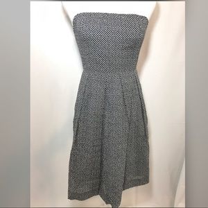 J. Crew strapless dress navy dot size 2 small