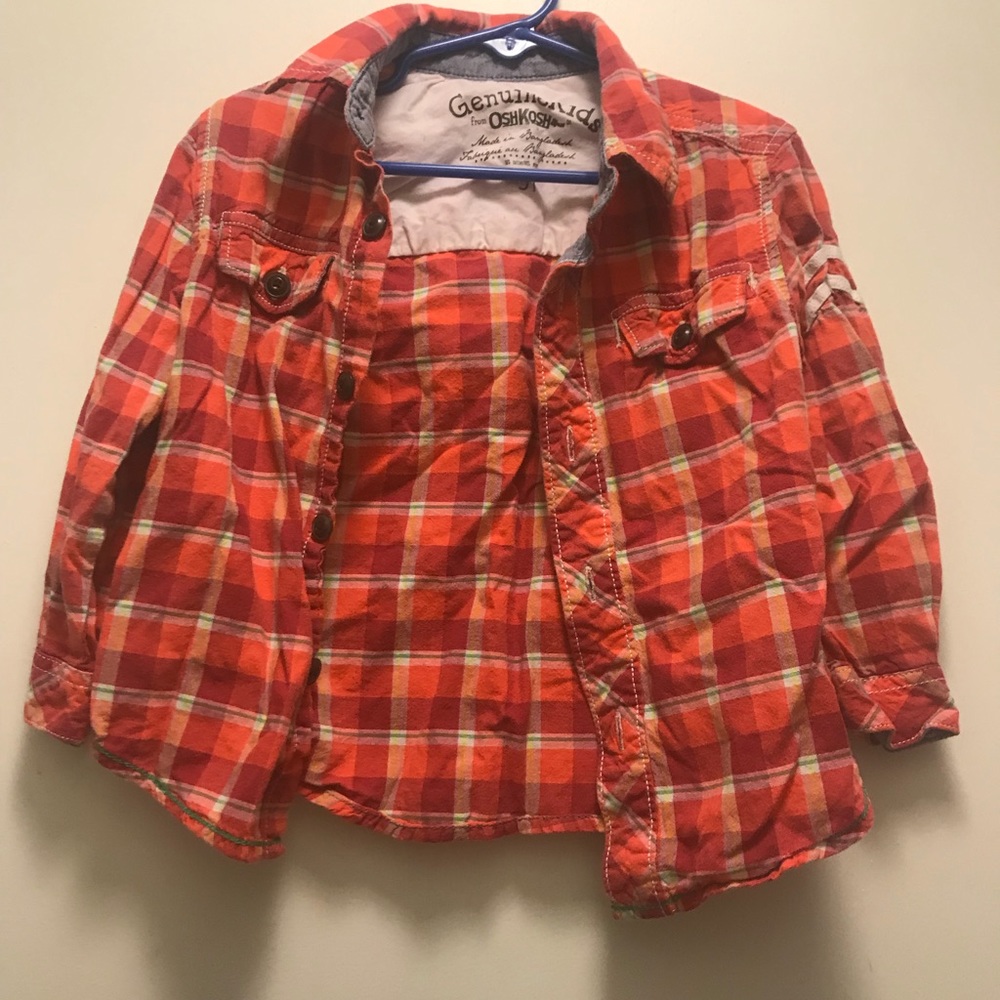 Orange button down shirt