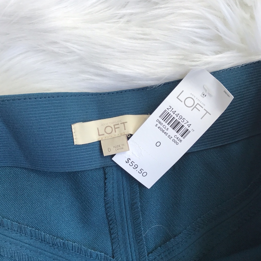 LOFT // teal skater skirt - Picture 3 of 4