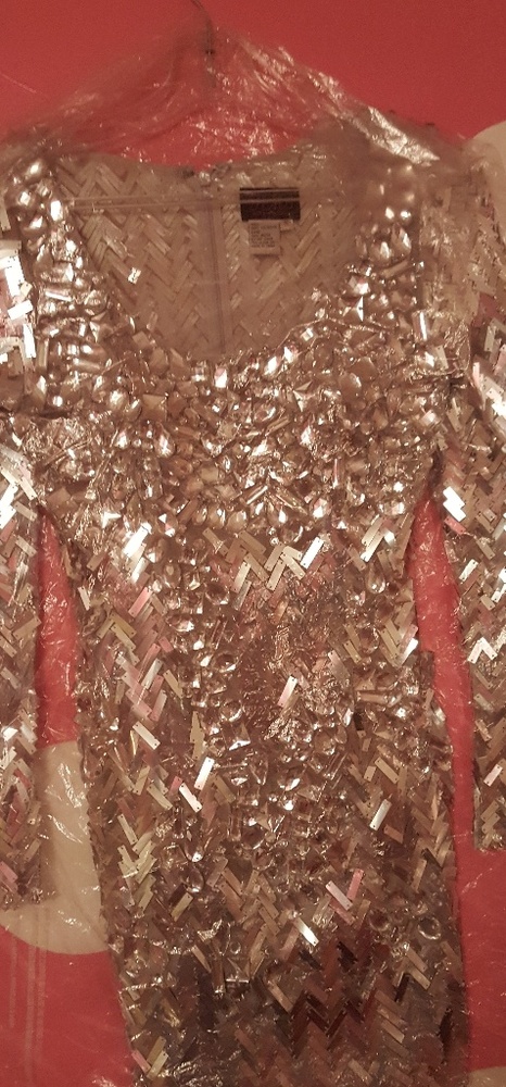 Silver sequin dress