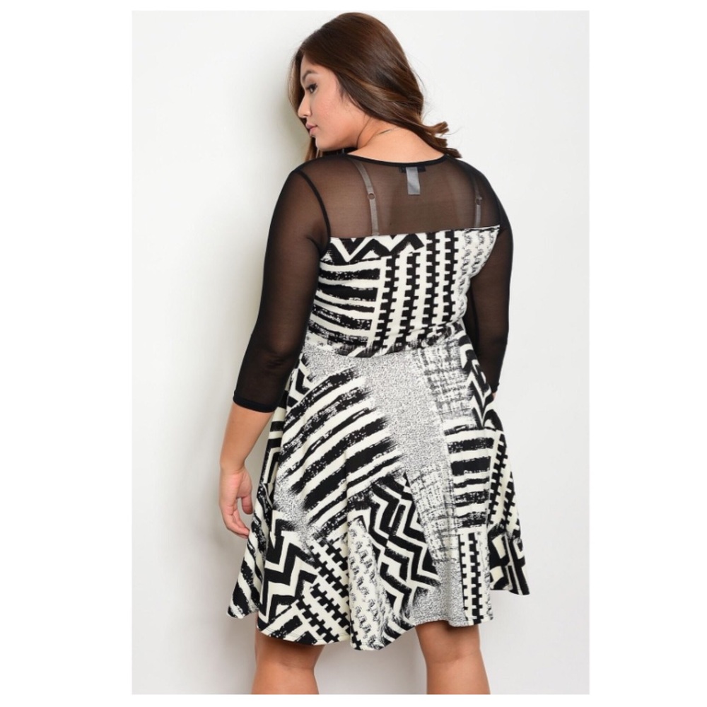 Last daysalePlus size 3/4 sleeve sweetheart  dress - Picture 2 of 2